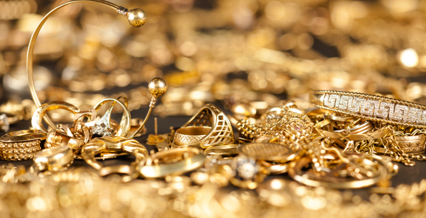 Assorted gold jewelry
